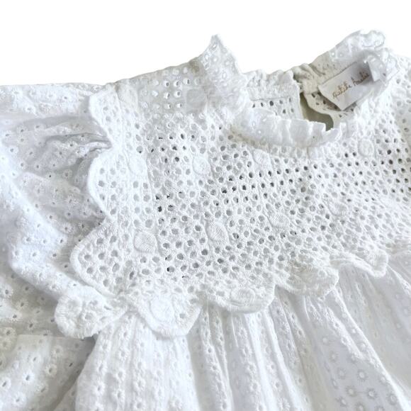 PETITE AMALIE WHITE EYELET LACE SWING DRESS size 7 - Picture 12 of 15